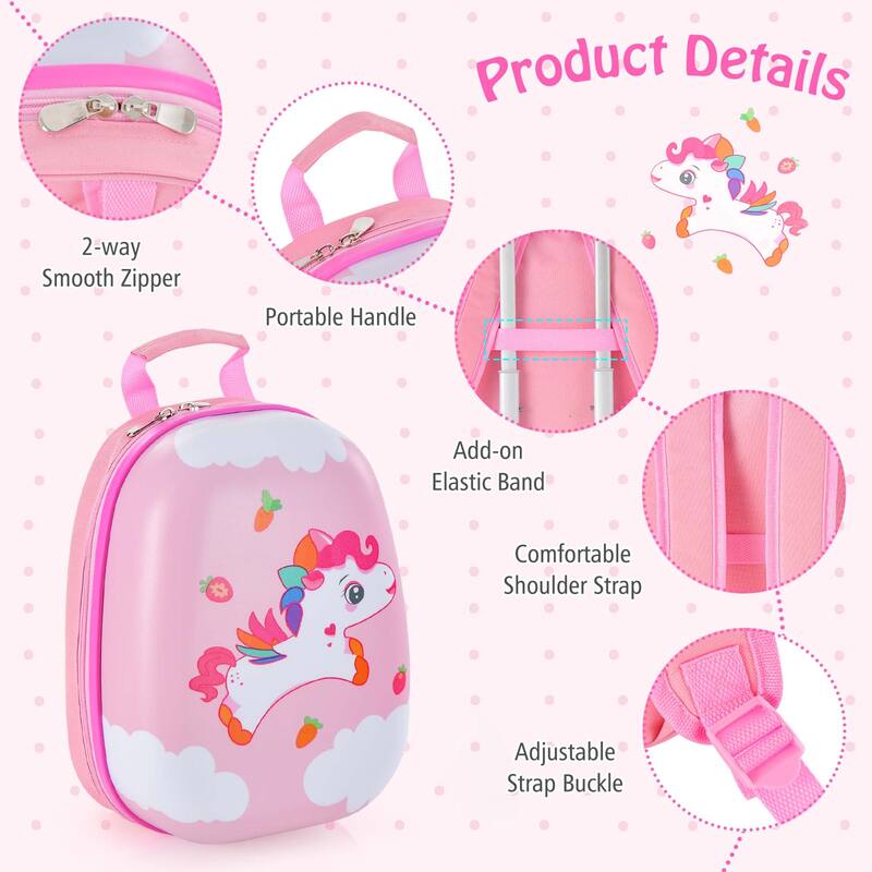 Costway 2PC Kids Carry On Luggage Set 12" Backpack and 16" Rolling - See Details