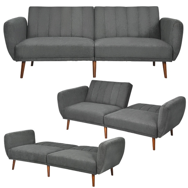 Costway Convertible Futon Sofa Bed Adjustable Couch Sleeper w