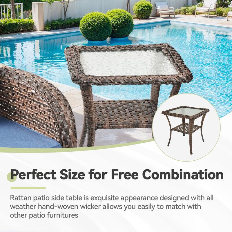 Pocassy Outdoor Patio Rocking Lounge Chairs with Adjustable Backrest Set.