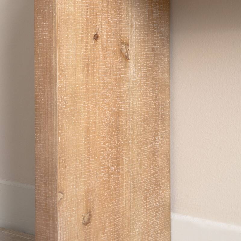 Slim Natural Wood Console Table - 52.6" Narrow Entryway Table with Bead Detail