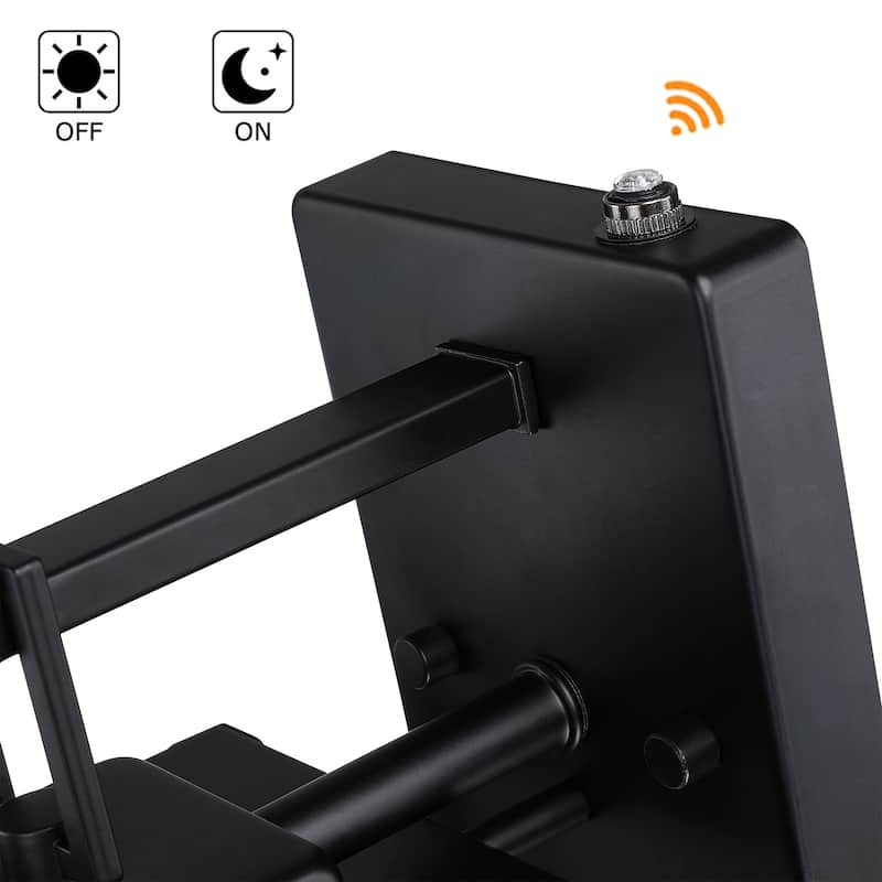 2-pack 1-Light 18 inch Matte Black Outdoor Wall Lantern with Clear Glass Shade(dusk to dawn could be chosen)