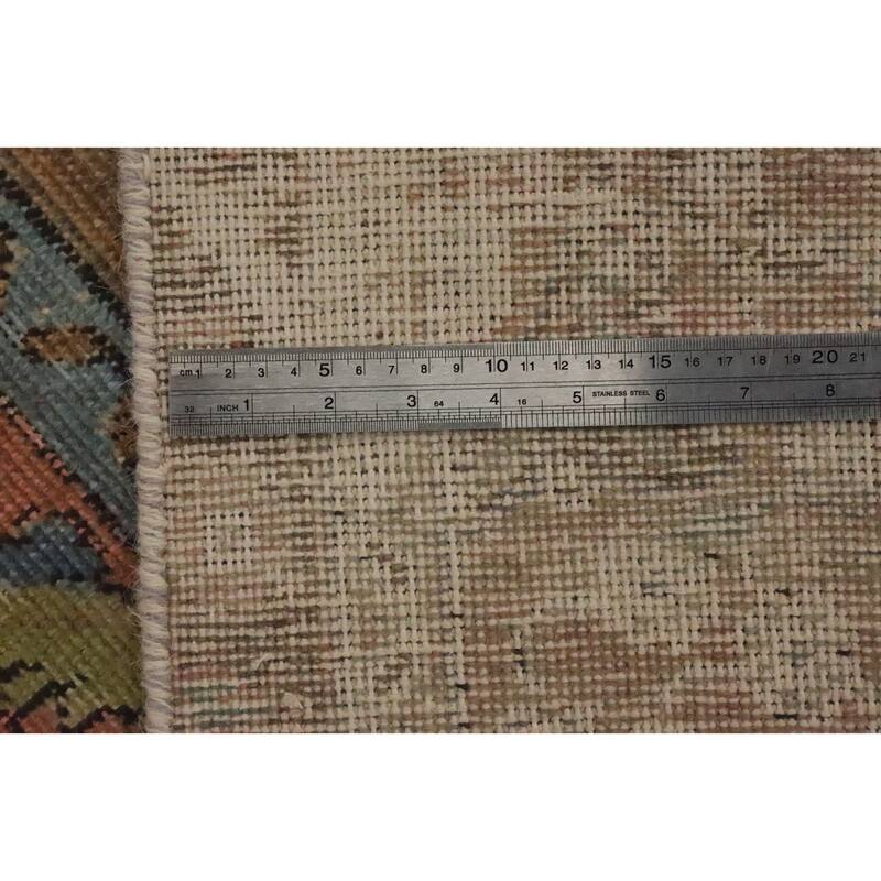 Hand Knotted Oriental 100% Wool Carpet Traditional Floral Oranges & Rust Tabriz Area Rug - 12' 8'' X 9' 4''
