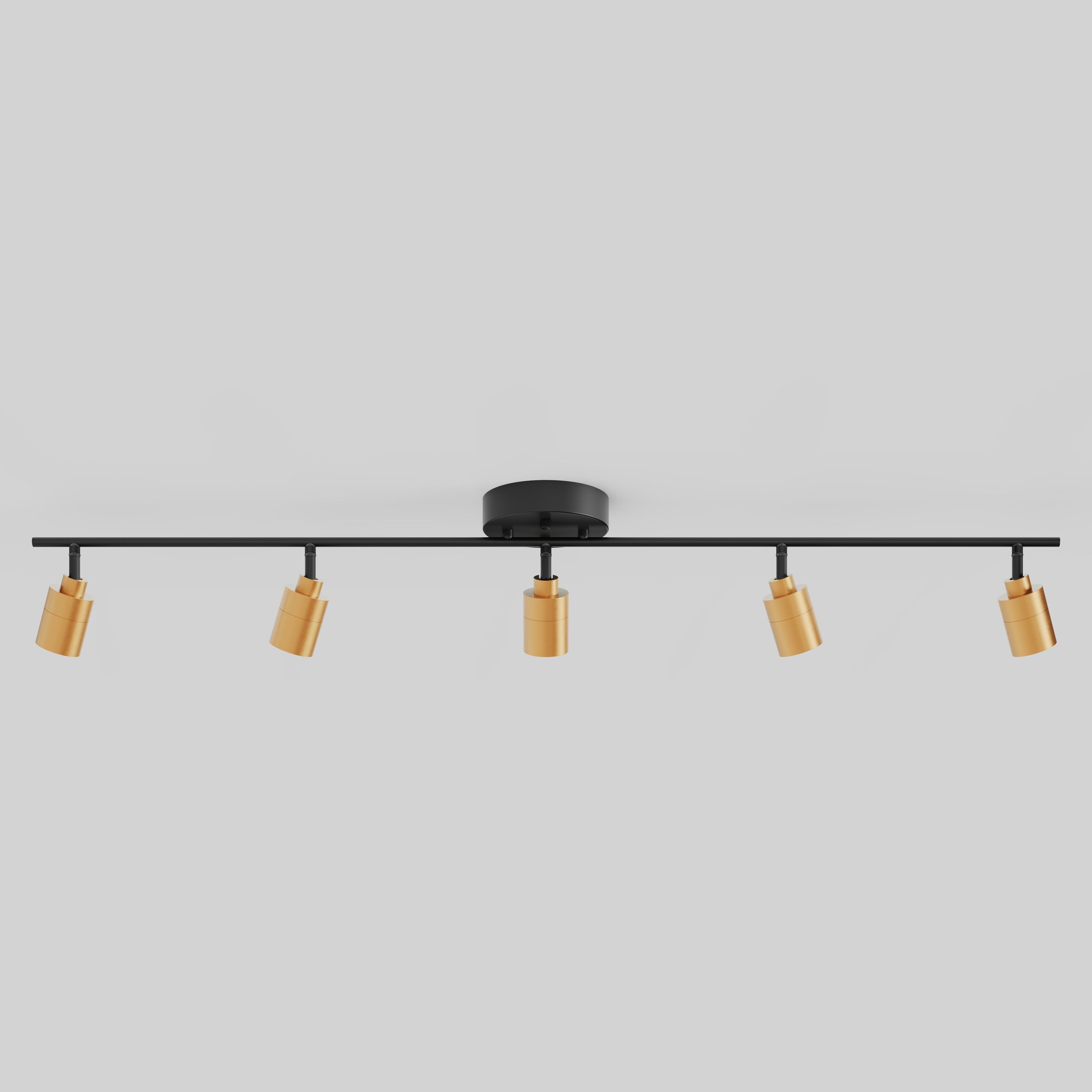 Shura 5-Light Black and Brass Integrated LED Track Light w
