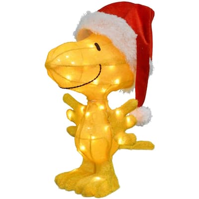 ProductWorks Peanuts 22in Woodstock Santa Hat 3D Prelit Christmas Decoration - 2