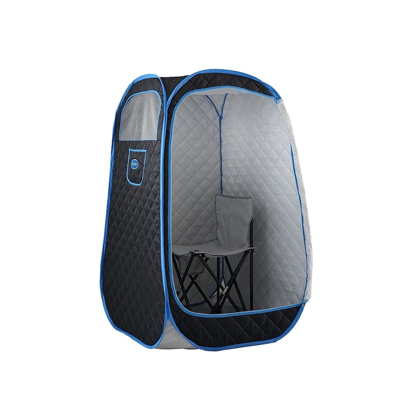 Portable Folding Full Size Steam Sauna with 1000W&2.2L Steam Generator - Black