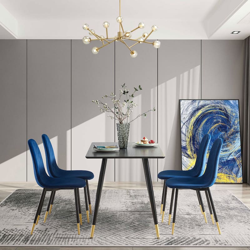 Tufted Accent Chairs with Golden Color Metal Legs