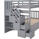 preview thumbnail 4 of 7, Grey Twin over Twin/Full Bunk Bed with Twin Size Trundle