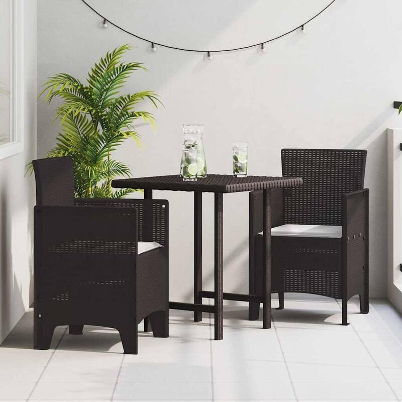 vidaXL Garden Chair 2/4 pcs Anthracite/Brown/White 53 x 49 x 85 cm PP - 53 x 49 x 85 cm - Brown Light gray /2