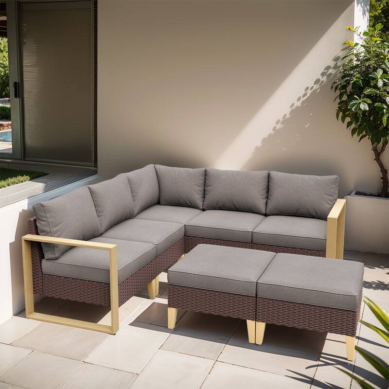 Gymojoy Outside Patio Conversation Set - Brown - Grey