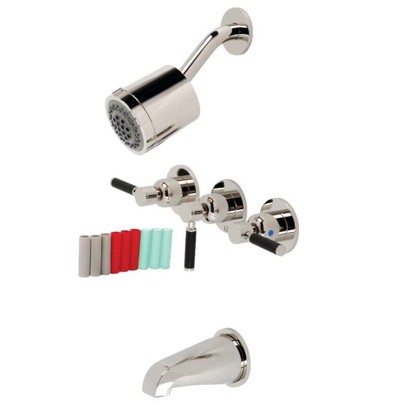 Kingston Brass Kaiser Tub and Shower Trim Package with 1.8 GPM Multi - Polished Nickel