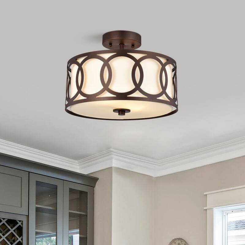 2-light Semi-Flush Mount