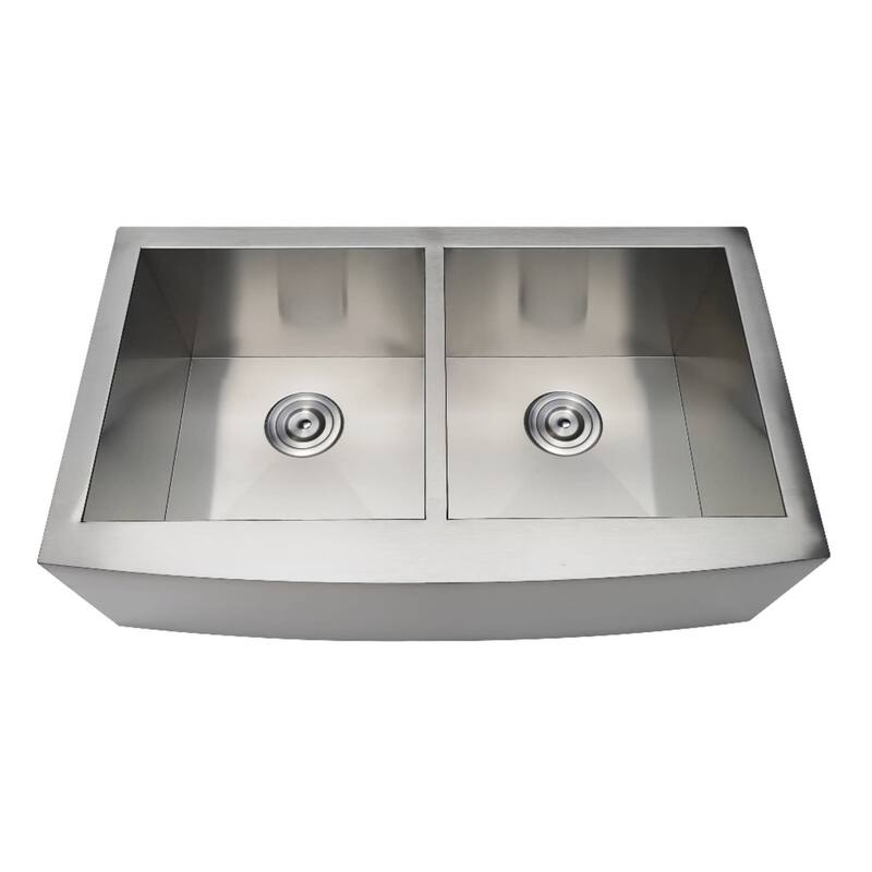 Kingston Brass Uptowne 33" Farmhouse Double Basin Stainless Steel - Brushed - Brushed