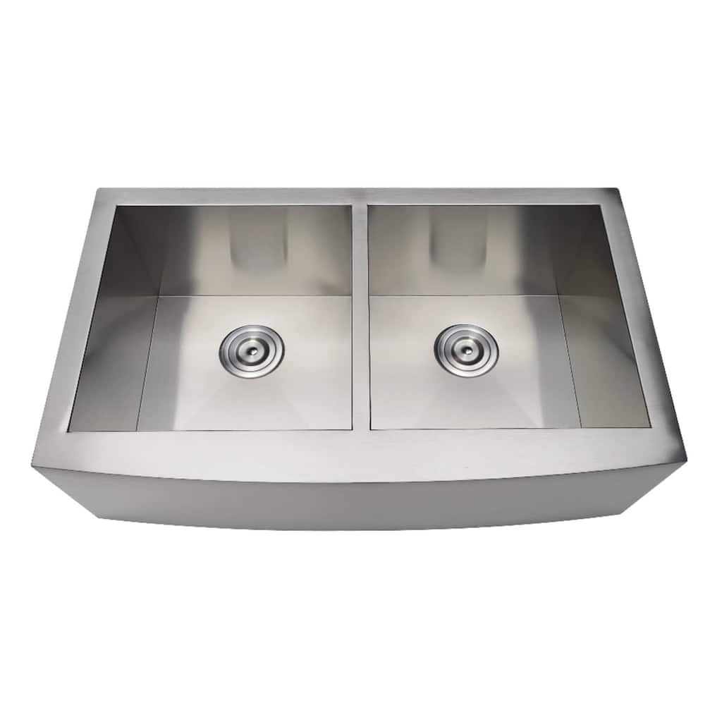Kingston Brass Uptowne 33" Farmhouse Double Basin Stainless Steel - Brushed