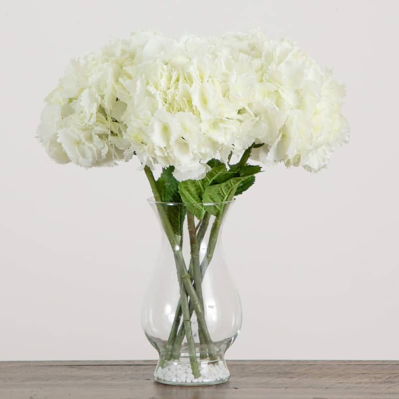 Hydrangea Artificial Floral Arrangement - 20" - White