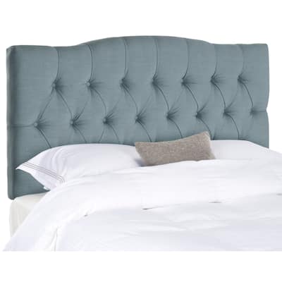 Safavieh Axel Sky Blue Upholstered Tufted Headboard (King)