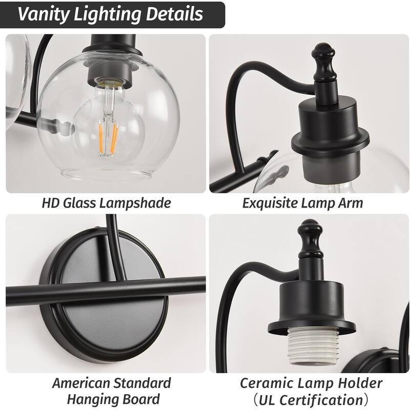 22Inch Bathroom Vanity Lighting Fixtures Brushed Gold with 3-Lights