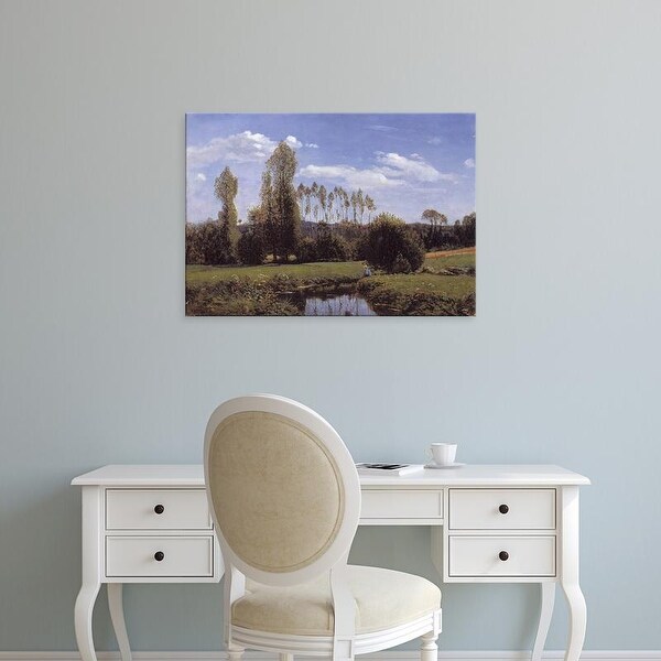 Easy Art Prints Claude Monet's 'View At Rouelles, Le Havre' Premium Canvas Art