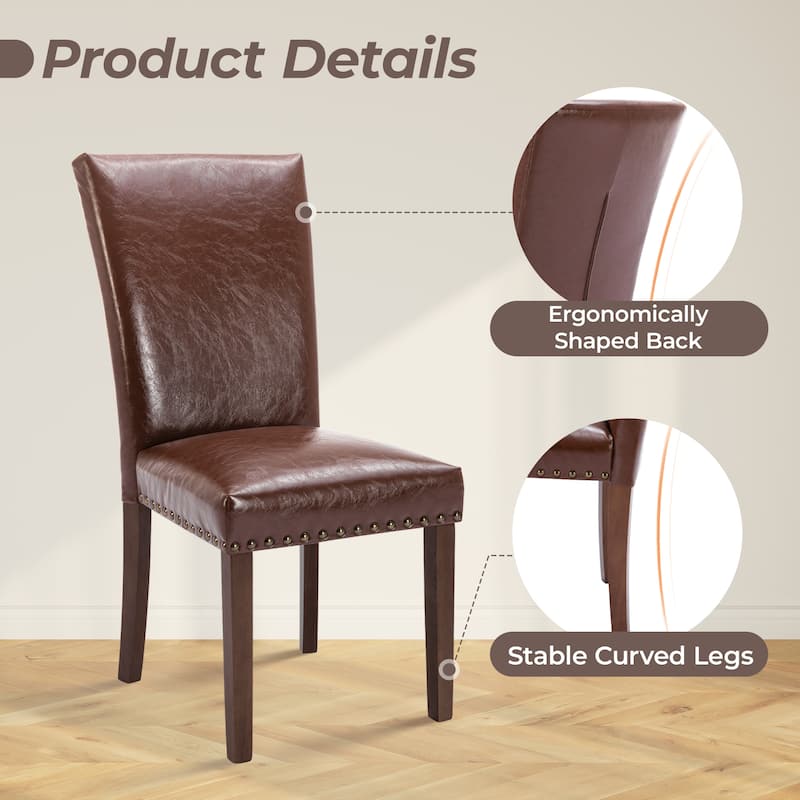 RENEWLINE Dining Chairs, Fabric with Nailhead Trim and Wood Legs