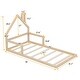preview thumbnail 5 of 20, Twin Size Floor Bed with House Headboard - Sturdy Wood, Easy Assembly, Natural