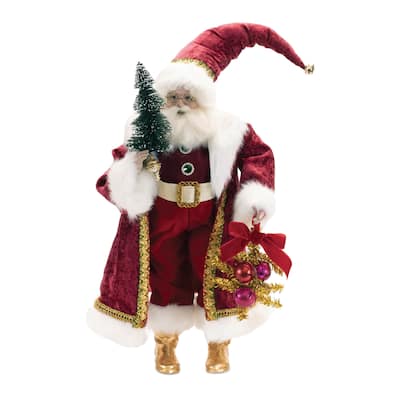 Holiday Santa with Pine Tree Character 25"H - N/A