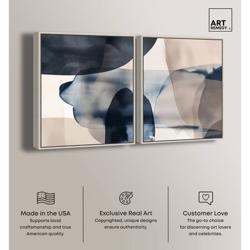 Monochrome Movement Canvas Set of 2 by Art Remedy