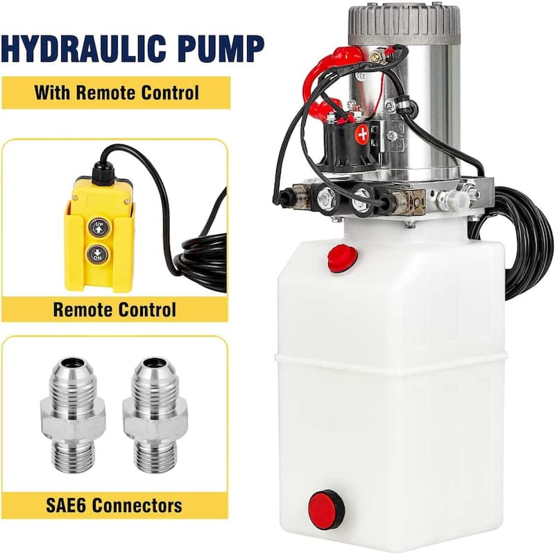 Electric 12V Double Acting Hydraulic Power Unit with 6L Steel Tank
