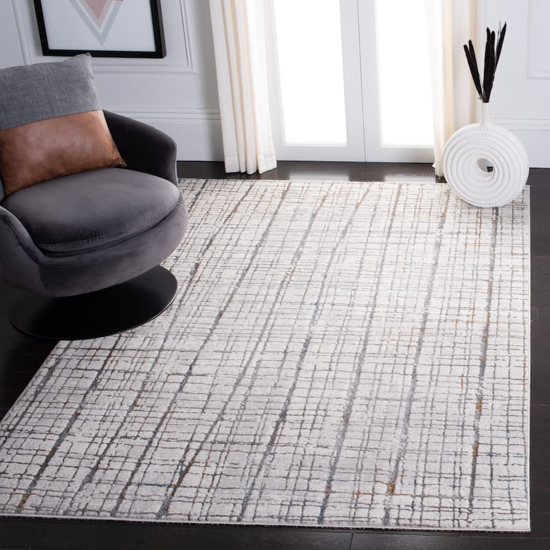 SAFAVIEH Sonoma Alyce Modern Abstract Rug - 4'5" x 6'5" - Ivory/Grey
