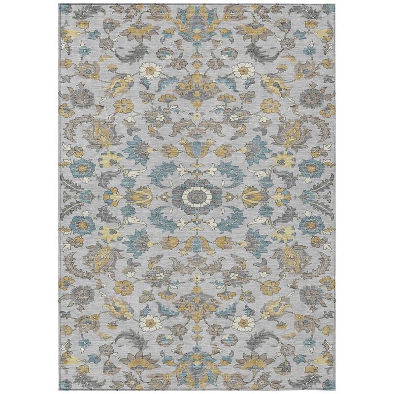 Machine Washable Indoor/ Outdoor Traditional Lanelle Chantille Rug