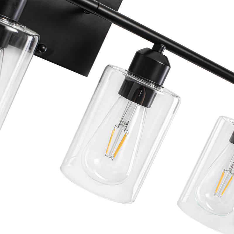 4-Light Modern Dimmable Vanity Light with Clear Glass Shade
