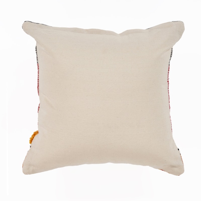 HomeRoots 18" X 18" Red and Ivory Linen Cotton Zippered Pillow