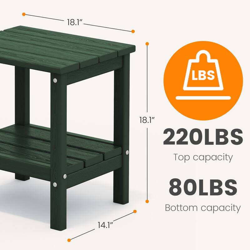 Outdoor HDPE Classic Double-Layer Adirondack Side Table