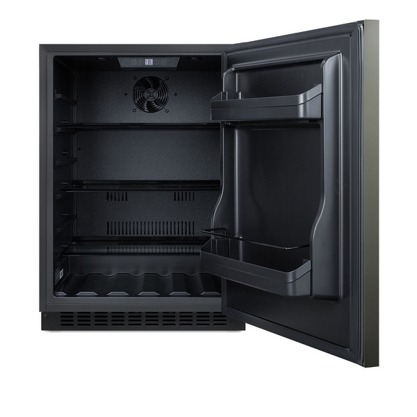 Black stainless steel mini fridge 24 inch top