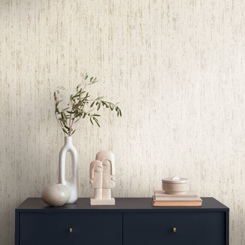 Galerie Wallcoverings Woods and Wicker Collection Tree Bark Effect Metallic Finish Vinyl on Non-woven Wallpaper Roll