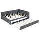 preview thumbnail 19 of 98, L-Shaped Backrest Daybed Upholstered Daybed Frame Classic Wood Slats Design with 2 Storage Drawers or Trundle, Full Size