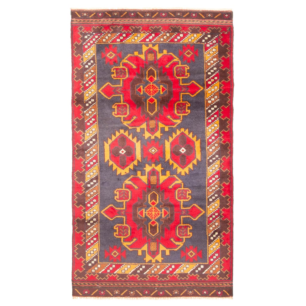 ECARPETGALLERY Hand-knotted Teimani Dark Navy Wool Rug - 3'6 x 6'8