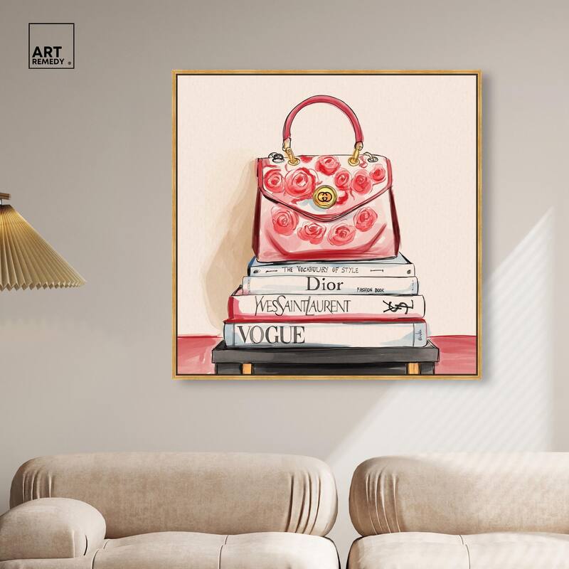 red flowers handbag Canvas by Art Remedy
