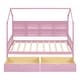 preview thumbnail 6 of 37, Modern Wooden House Bed Frame, Storage Shelves & Roof