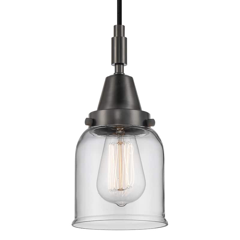 Innovations Lighting 447-1P-G52 Bell 5" Wide Mini Pendant with Clear - Matte Black