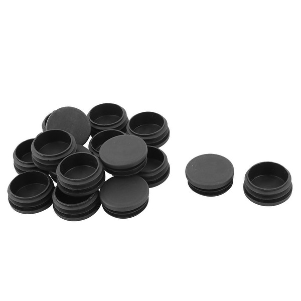 Unique Bargains 16 Pcs Antislip Plastic Round 40mm Dia Chair Foot Cover Table Furniture Leg Protector Black