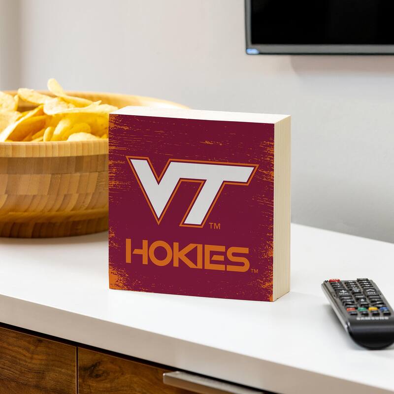 Virginia Tech Wooden Tabletop Mantel Shelf Sign - 6" x 6"