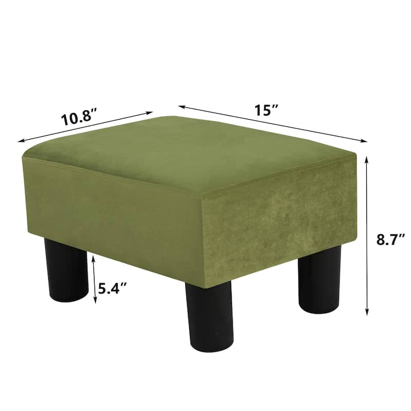 Adeco Small Rectangular Ottoman Modern PU Leather Footrest Stool Chair