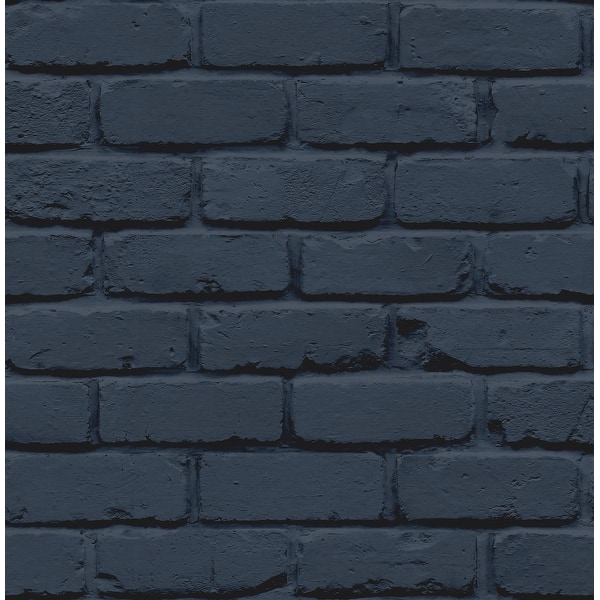 slide 2 of 7, Fine Decor Alpin Navy Painted Brick Wallpaper