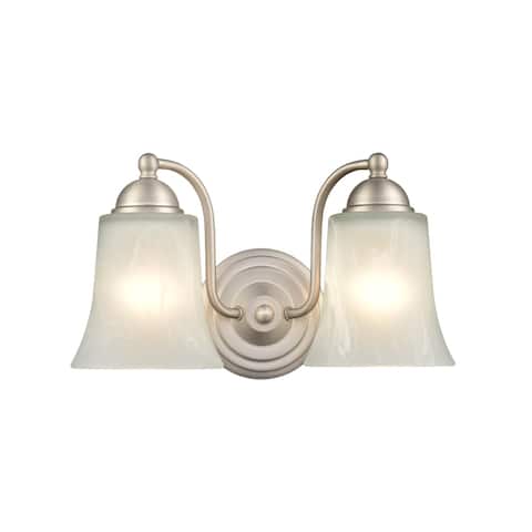 Millennium Lighting Metal 2 Lights Vanity Fixture with Faux Alabaster Shades - N/A