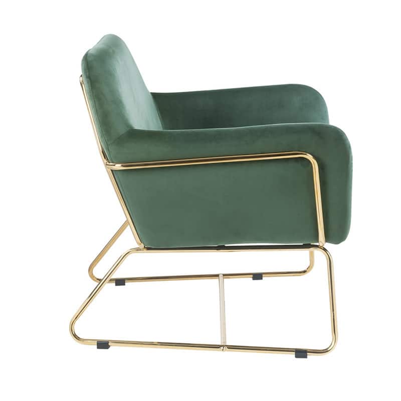 Velvet Accent Chair with Metal Base