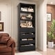 preview thumbnail 5 of 34, 80'' H x 21.3'' W Wood Standard Bookcase with 4 Drawers,Morden Freestanding Storage and Display Bookshelf