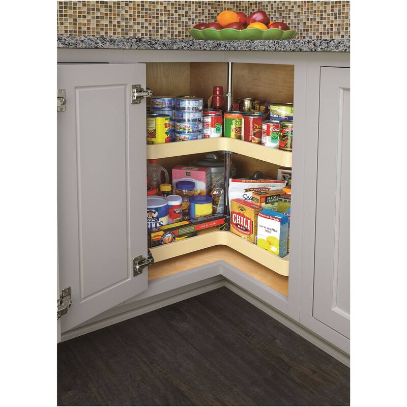 Rev-A-Shelf RAS Polymer 24 Inch Pie Cut 2 Shelf Lazy Susan Set with