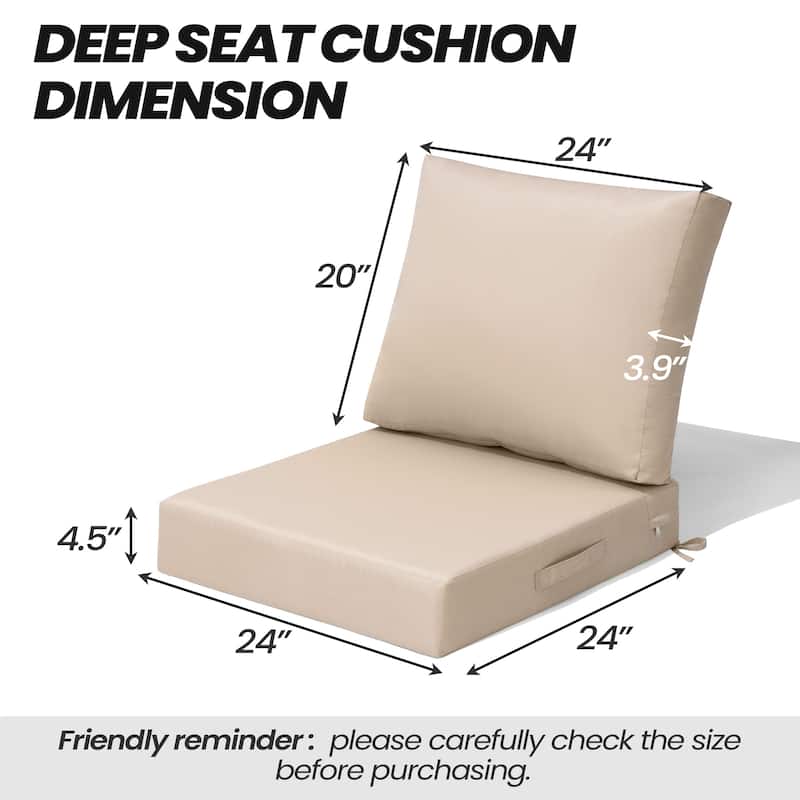 24" x 24" Outdoor Deep Seat Chair Cushion Set