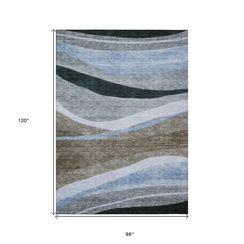 HomeRoots Abstract Transitional Rectangle Outdoor Rug