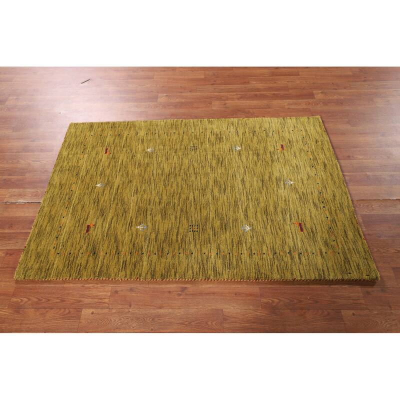 Tribal Gabbeh Indian Accent Rug Handmade Wool Carpet - 3'2" x 4'11"