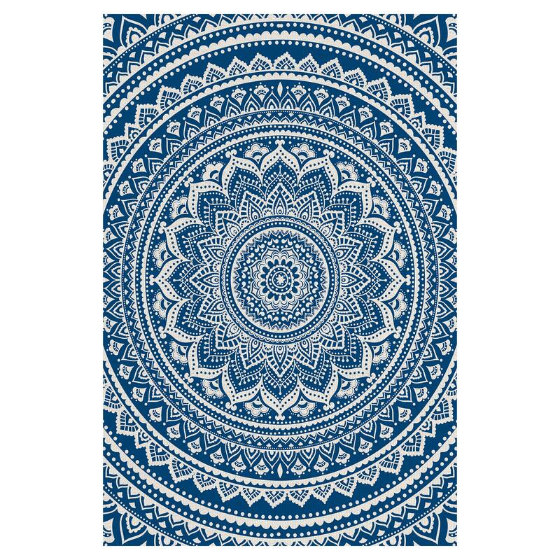 Medallion in Blue by Belle Maison Canvas Art Print